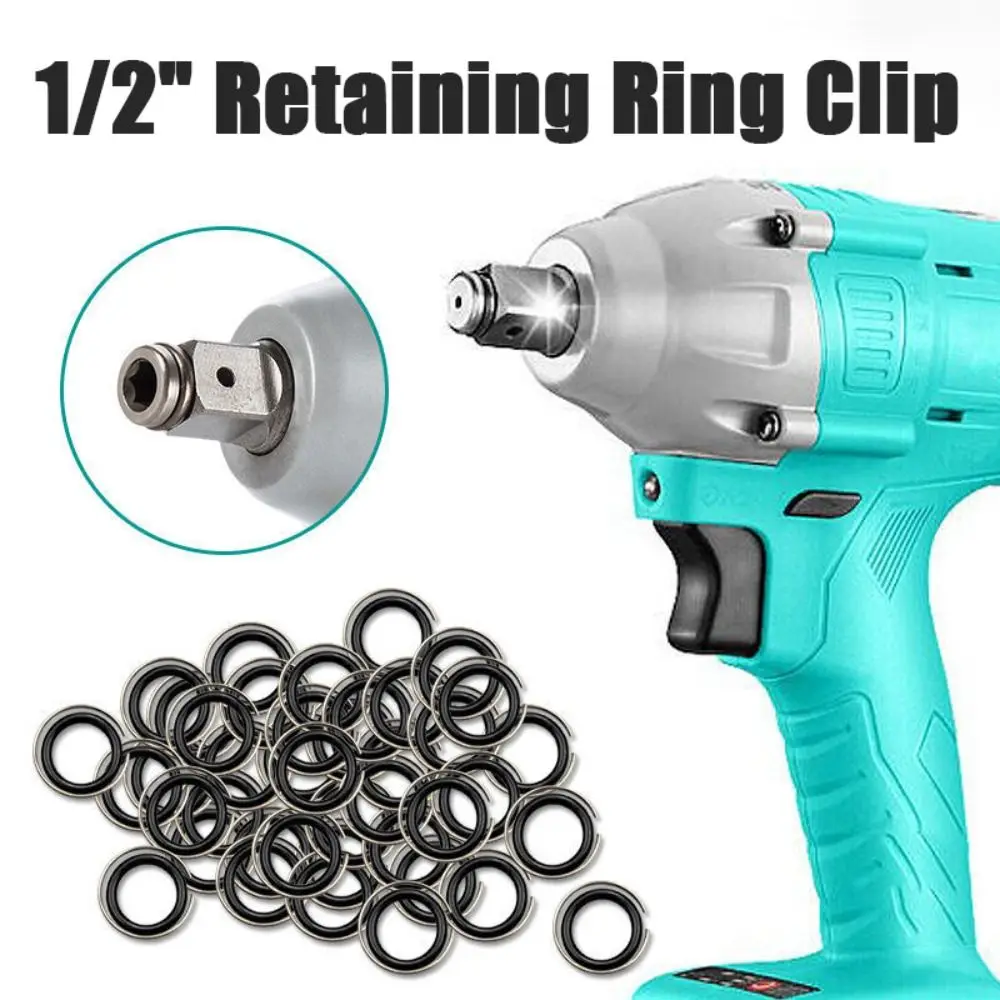 1/2" Retaining Ring Clip with O-Ring for Impact Wrench Socket Retainer Rings Socket Retaining Drive Friction Rings Part
