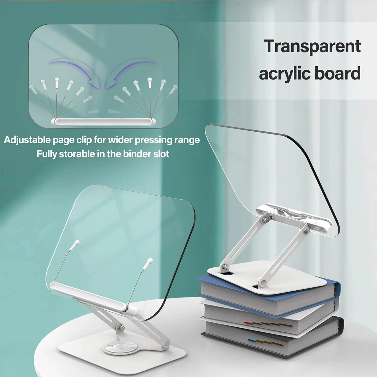 Soporte de lectura multifonction, extensible et réglable, acero al carbono, adecuado pour lire, téléphones mobiles, ordenadores po