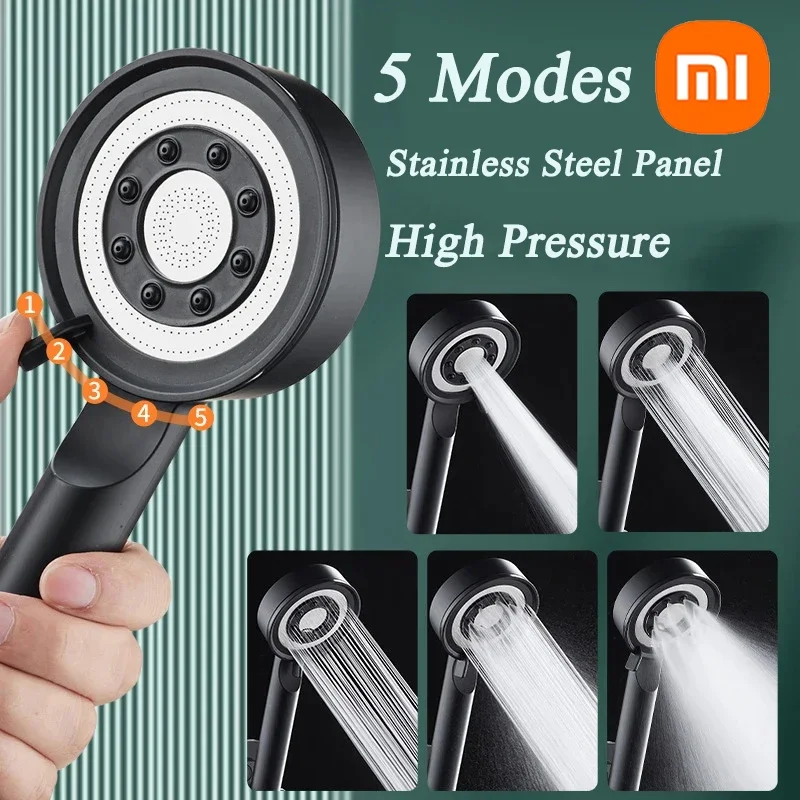 Xiaomi หัวฝักบัวแรงดันสูง5โหมดหัวฉีดประหยัดน้ำที่มีประสิทธิภาพสปาแรงดันสูงฝักบัวอาบน้ำอุปกรณ์เสริมห้องน้ำ2024