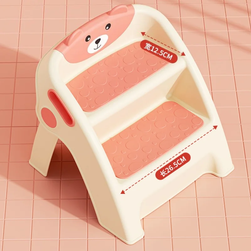 อ่างล้างหน้ารูปหมี2ชั้นสำหรับเด็ก, อ่างล้างมือทำจากพลาสติกใช้ในห้องน้ำที่เหยียบพับได้