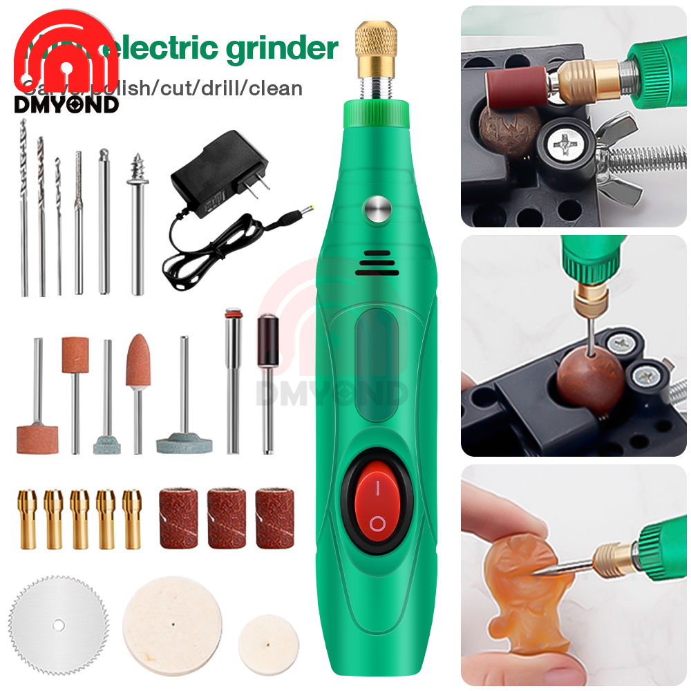 Amoladora de taladro eléctrico para tallado de Jade, 13W, 18000r, USB, Mini juego de molienda eléctrica Diy, herramientas de amoladora de taladro rotativo, pulido inalámbrico