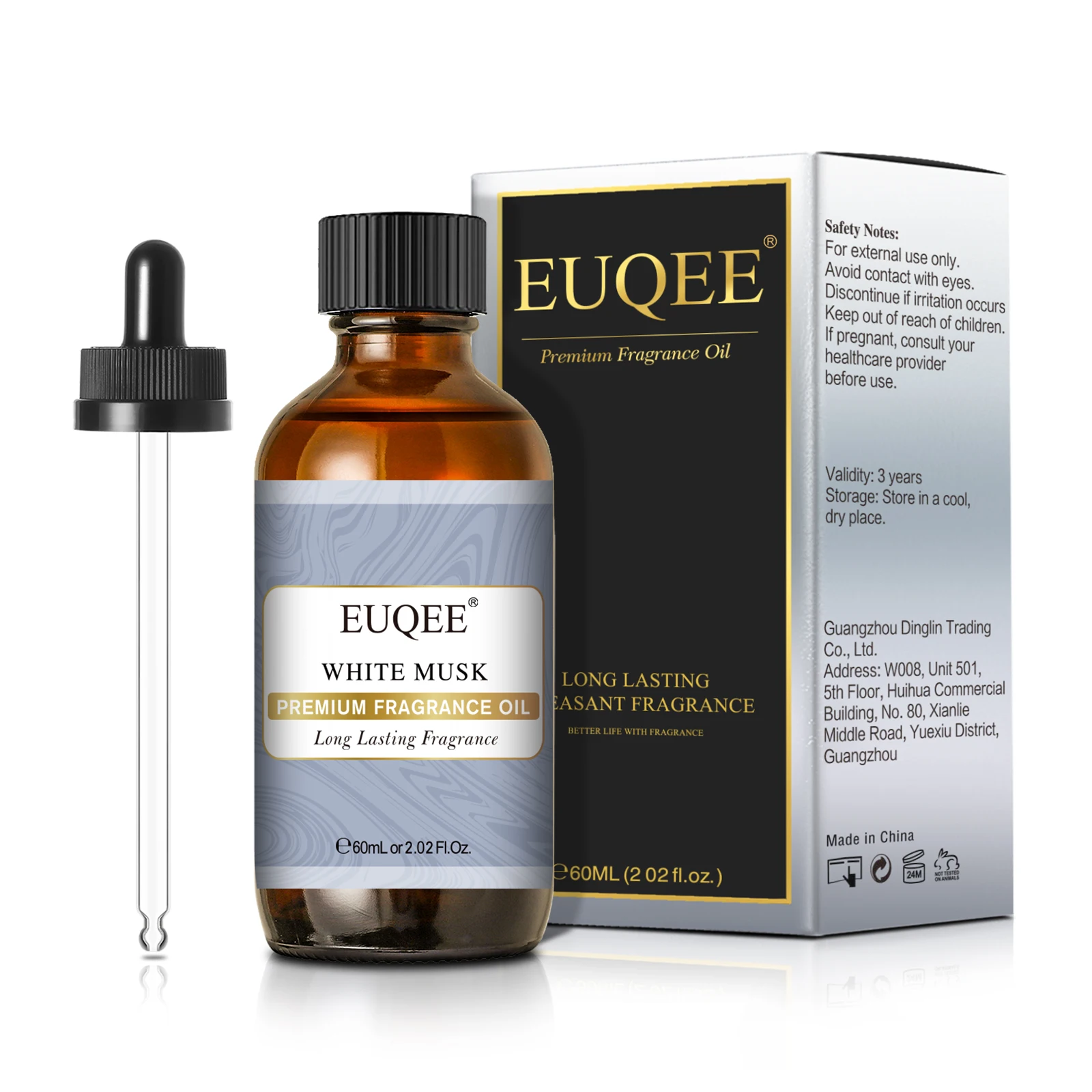 EUQEE 60ML Premium Fragrance Oil White Musk Sea Breeze Bubble Gum Chocolate Leather Baby Powder Aroma Essential Oil 1 Piece