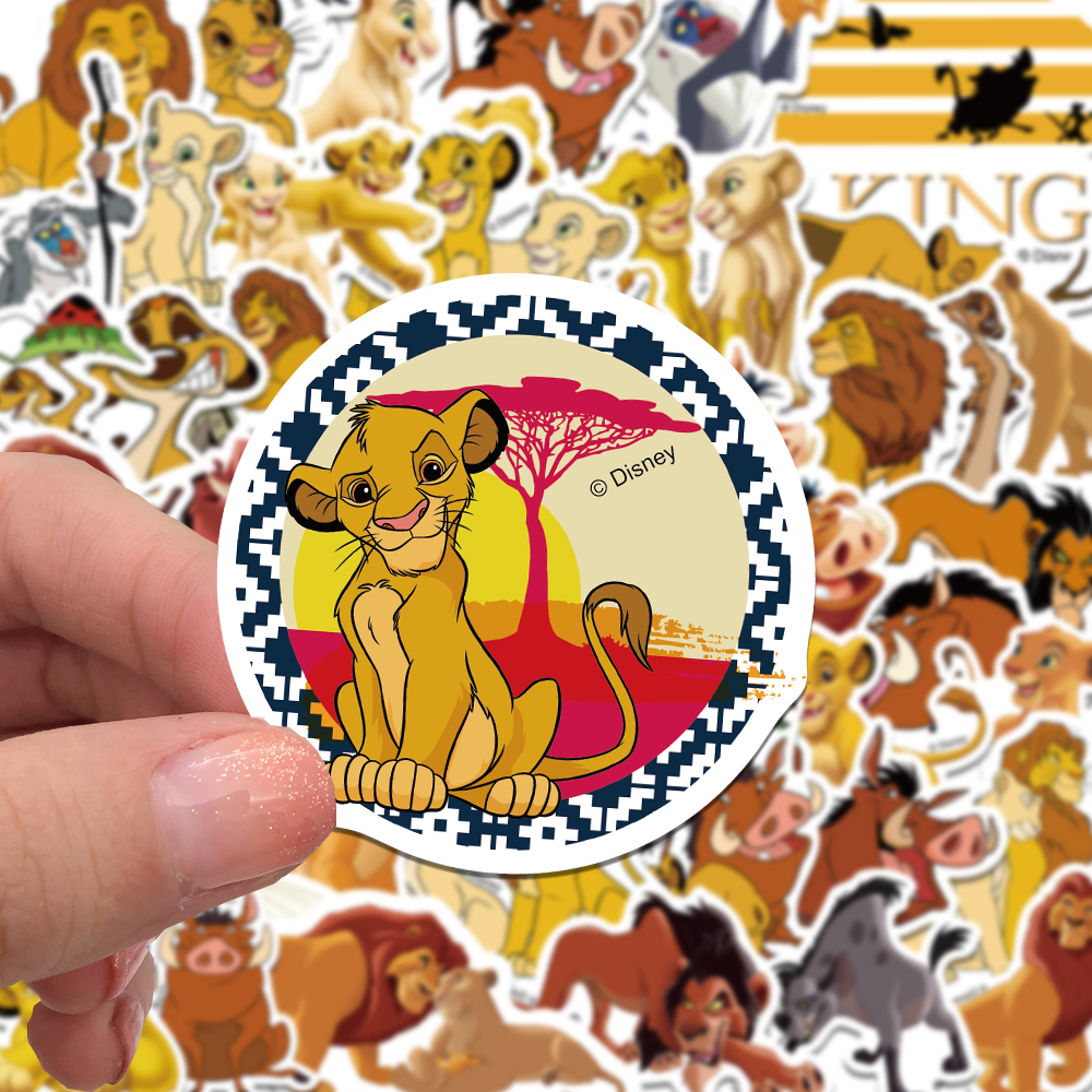 50 Uds. Pegatinas del Rey León Simba para álbum de recortes, diario, portátil, equipaje, monopatín, calcomanía de Graffiti, juguetes clásicos divertidos