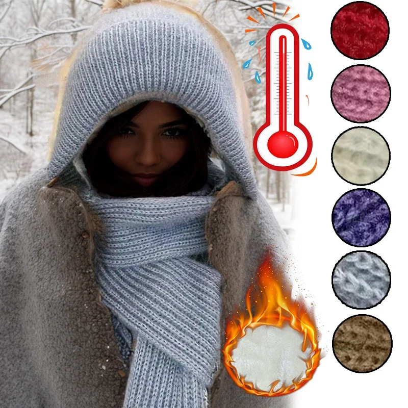 Lenços inverno cachecol de malha chapéu conjunto grosso quente crânios gorros chapéus para mulheres sólido ao ar livre neve equitação esqui bonnet bonés menina