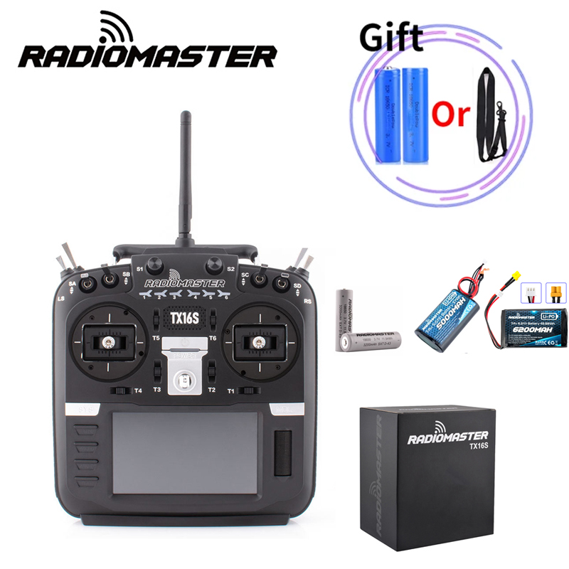 RadioMaster TX16S Mark II V4.0 Hall cardán 4 en 1 ELRS controlador de Radio compatible con EdgeTX/OpenTX y EdgeTX altavoz transparente construido