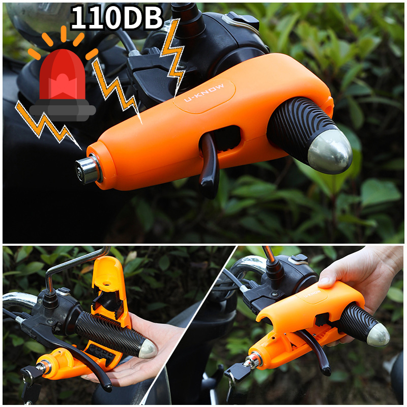 110DB Alarms Sound Motorcycle Handlebar Lock Scooter Electric Vehicle Bicycle Safe Anti-theft Accelerator Brake Lock Padlocks
