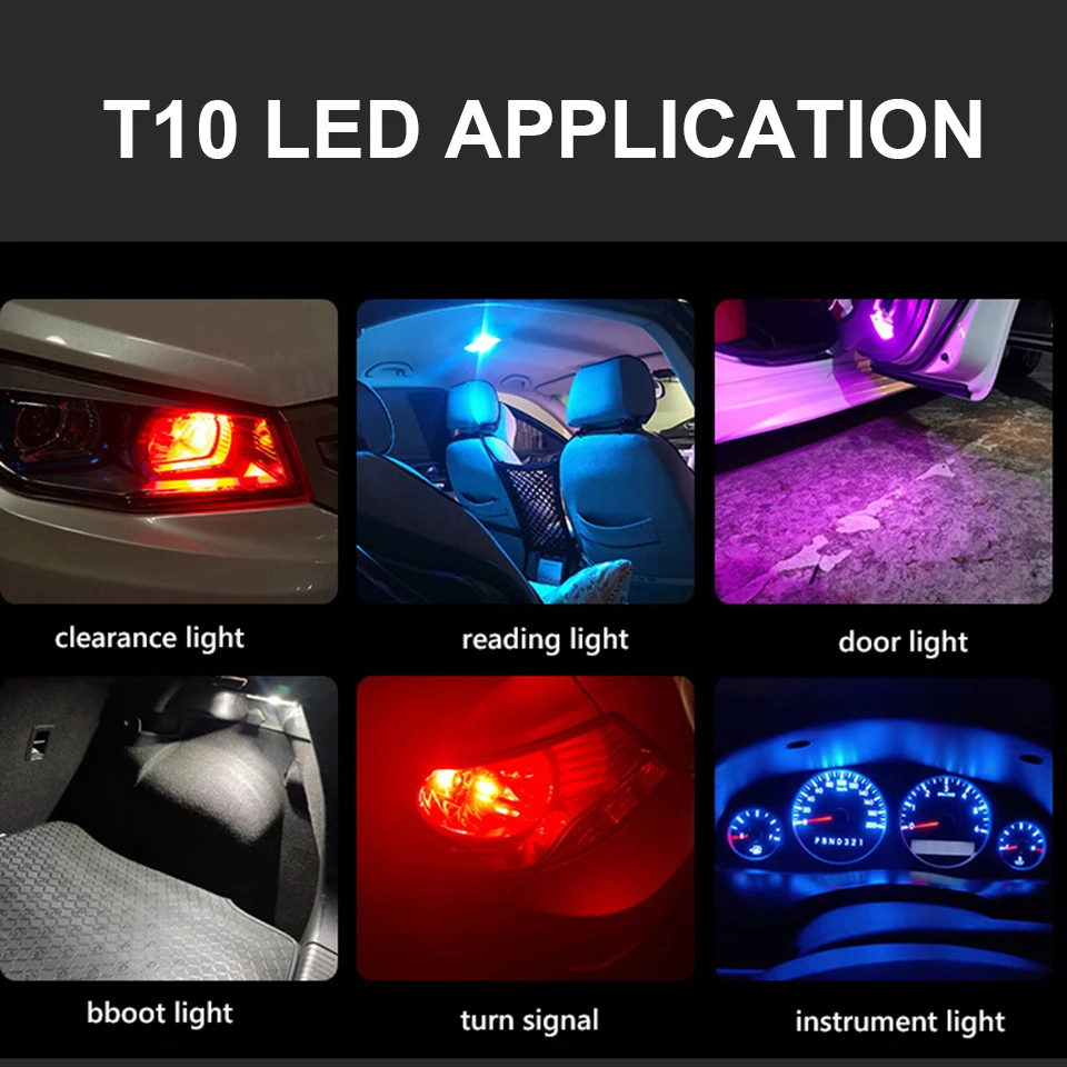 Luz Led de cristal W5W T10 Cob para coche, lámpara de bombilla de placa de matrícula DRL, filamento para lectura de automóviles, 12v, 1 ud.