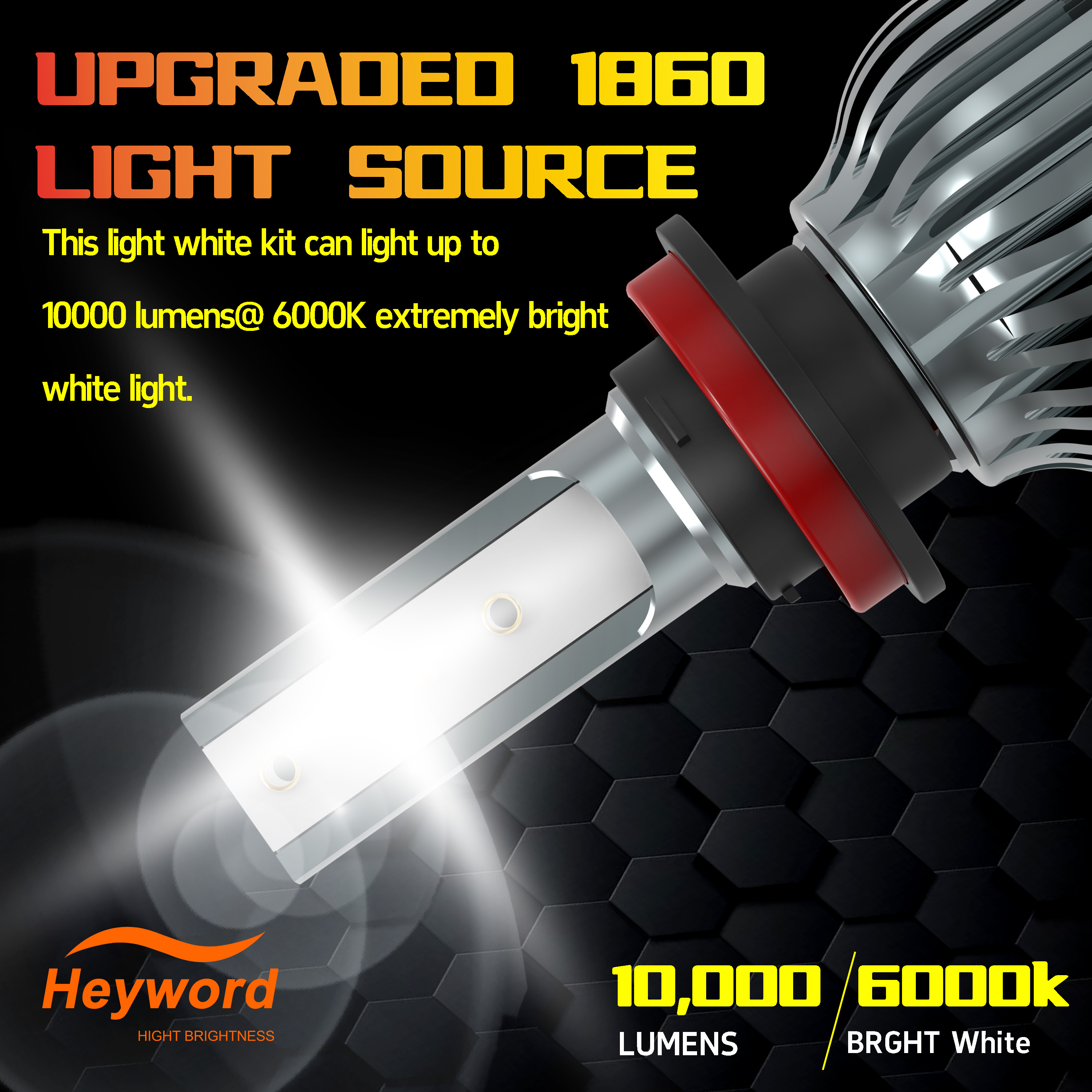 Heyword 150000lm 450W 1860 CSP chip 3000k/4300k/6000k/8000k faro LED para coche h4 h7 h1 faros LED 9005 H7 h11 luz led
