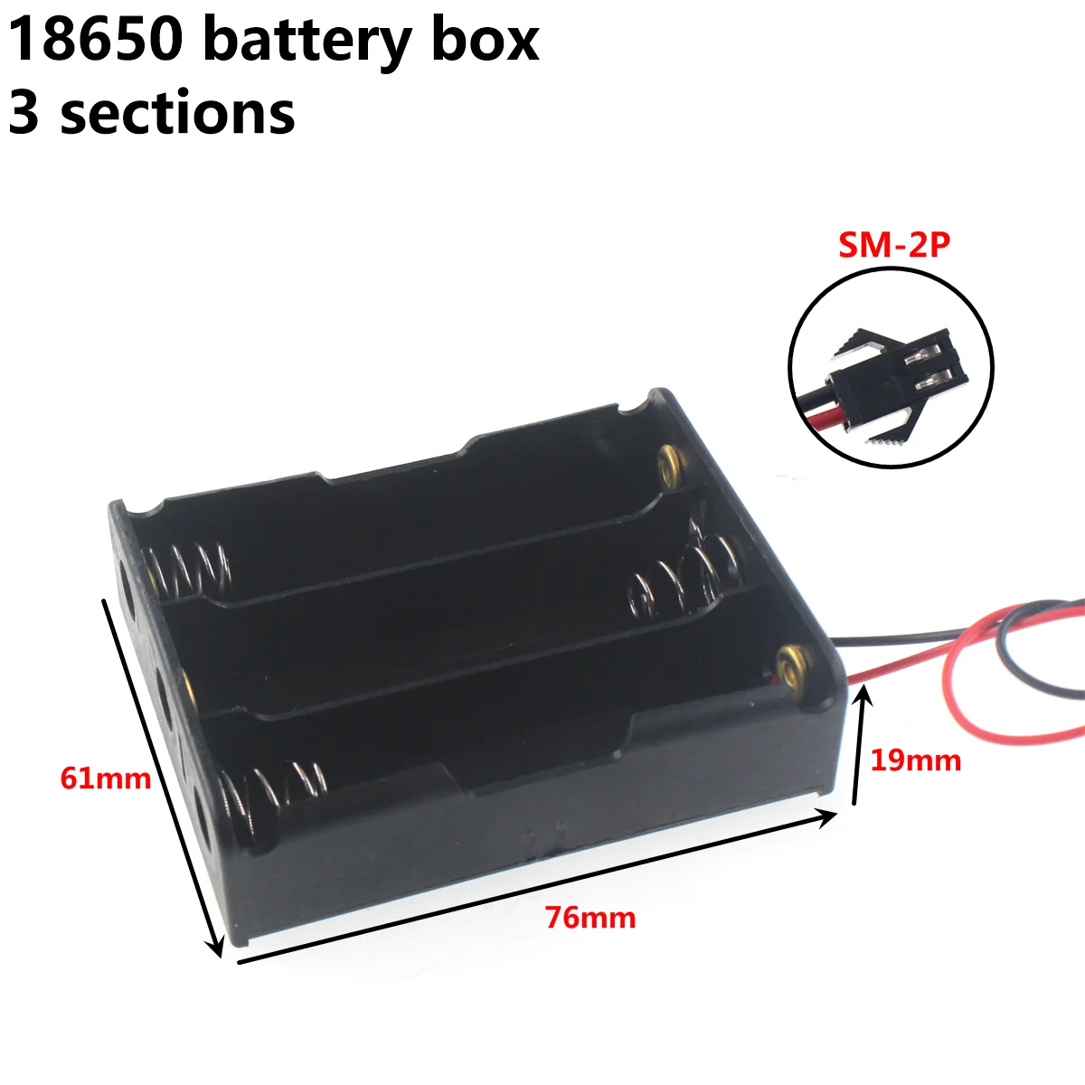 STOP kontak kotak แบตเตอรี่18650ชุดพร้อมปลั๊ก2X 3X 4X XH2.54 SM-2P Dupont DC5.5-2.1 PH2.0 SM2.54