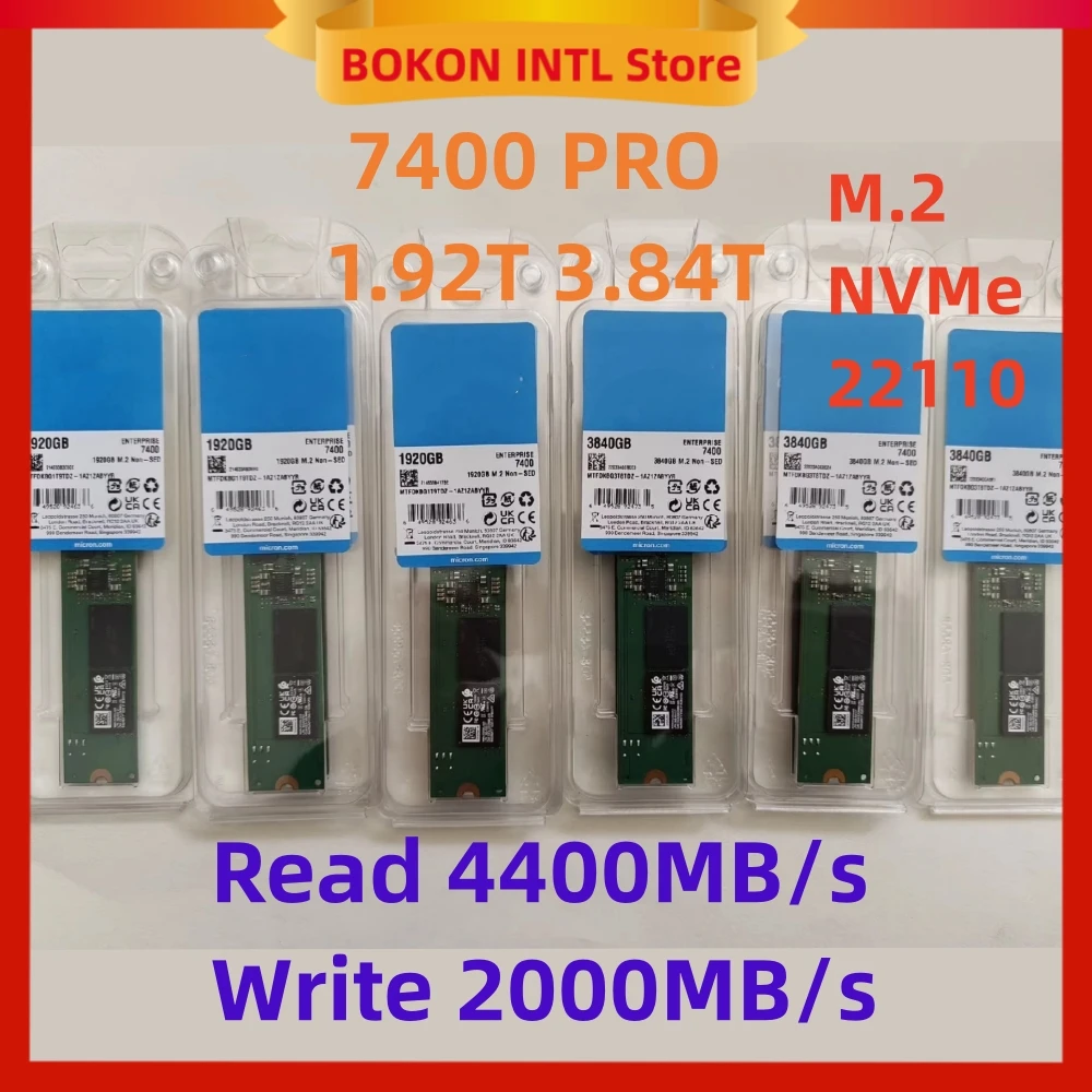 Neues SSD 7400 PRO 1,92T 3,84T M.2 NVMe 22110 Enterprise Server Solid State Drive für Micron SSD