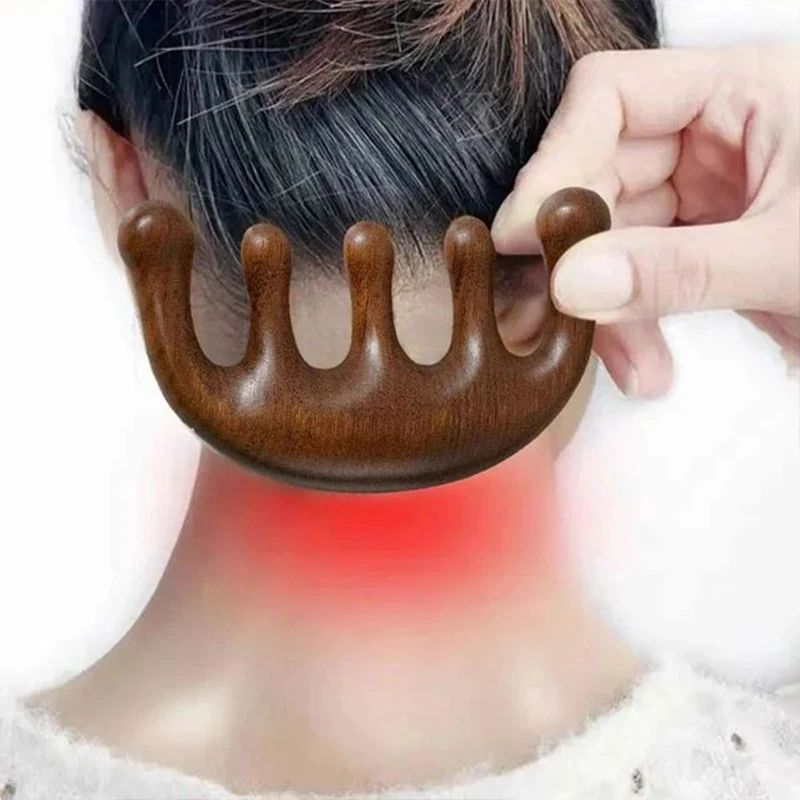 หวีนวดเรซินขนาดใหญ่5ฟันหวีนวดศีรษะบำบัดด้วยเมอริเดียนหวีใช้สำหรับขูดและนวดกล้ามเนื้ออุปกรณ์ช่วยผ่อนคลาย