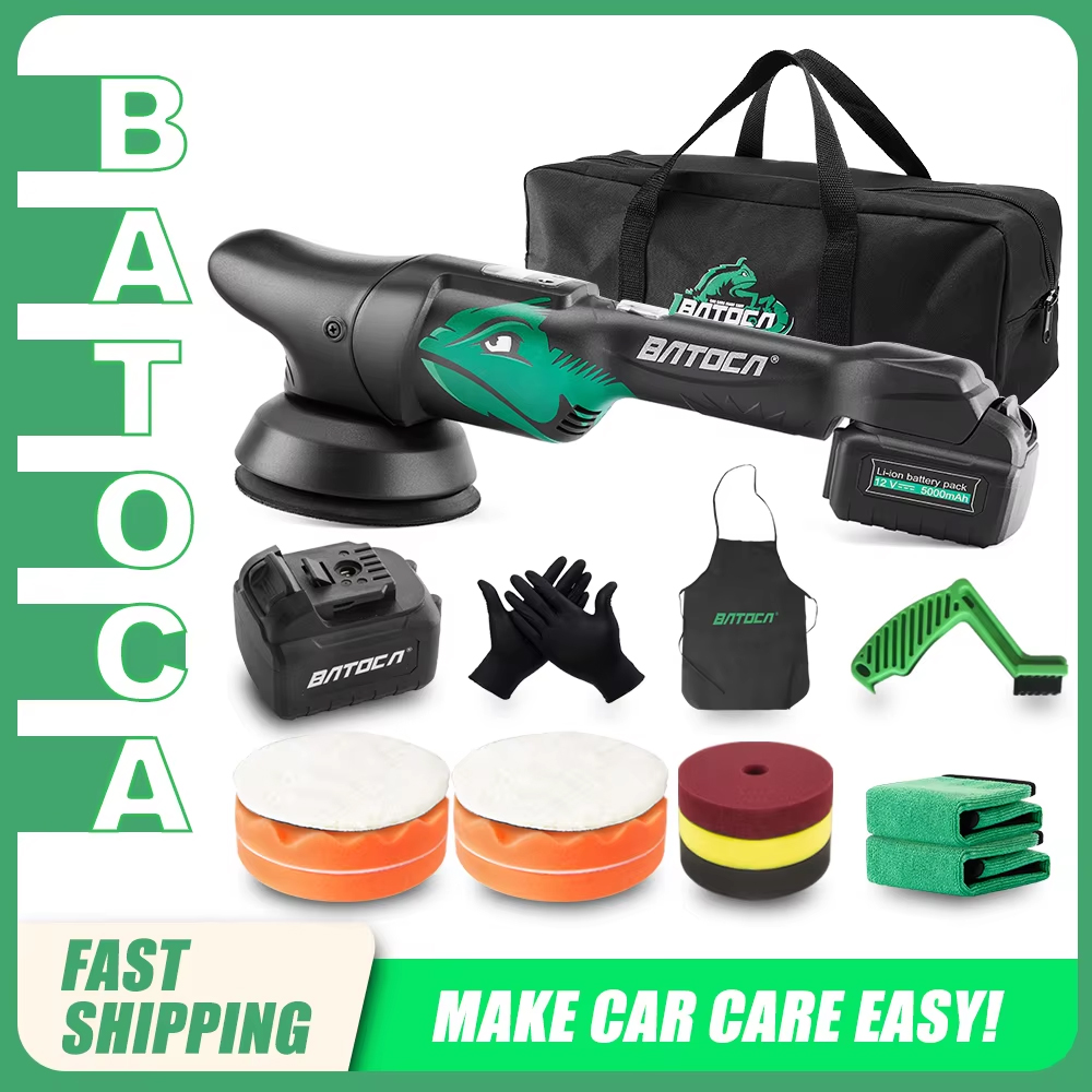 BATOCA S2 pulidor de coche inalámbrico de 5 pulgadas pulidor Orbital inalámbrico de 8mm máquina pulidora de doble acción con batería de 4000mAh para coche