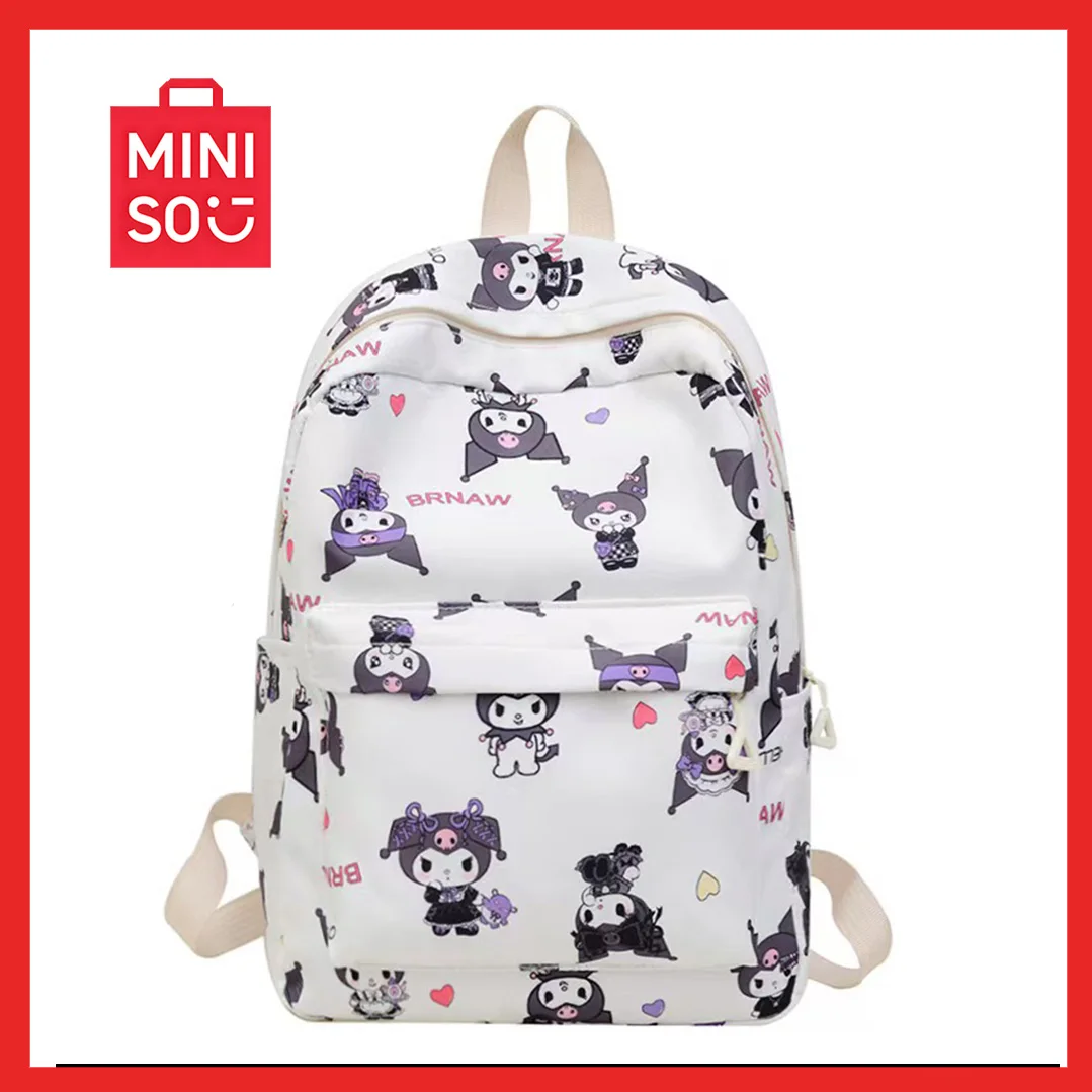 Zaino Miniso Sanrio Zaino Kuromi con personaggio dei cartoni animati Zaino leggero, resistente, alla moda, di grande capacità 38 cm