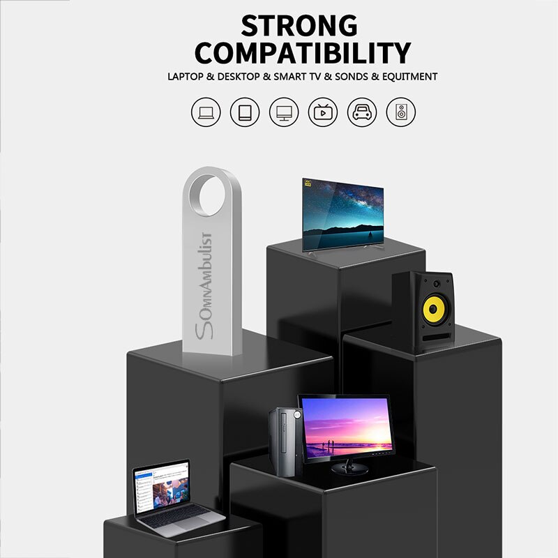 SomnAmbulist Pen Drive 32GB 64GB 128GB haute vitesse USB2.0 pour PC Mobile Mini Pen Drive 16GB 32GB USB Flash Drive 64GB 8GB 4GB
