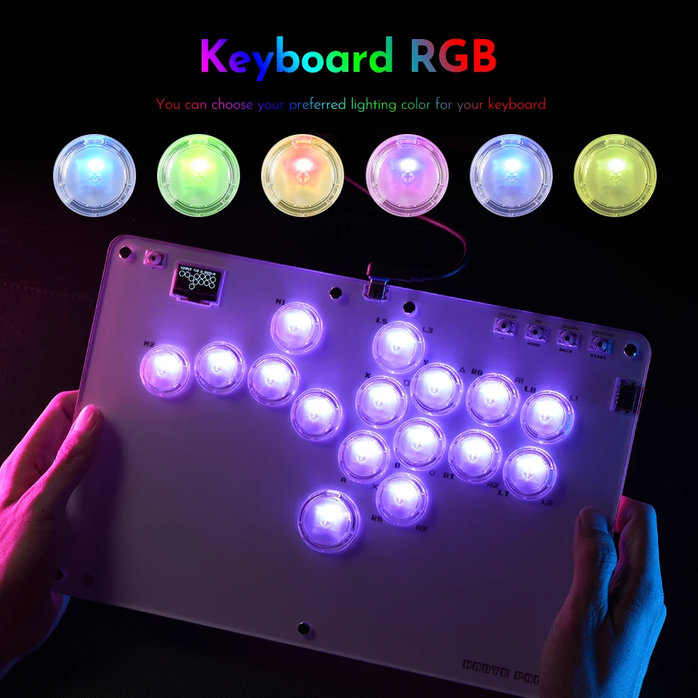 Haute42 Joystick Arcade Hitbox Controller Button Rim leverless Arcade Stick Controller For PC/ Ps4 / ps5/Steam Fightstick Arcade