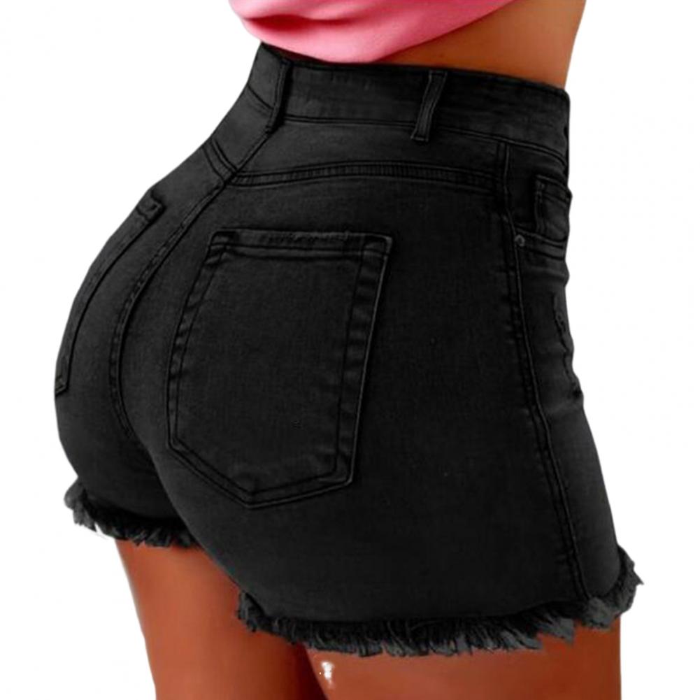 Zomer Dames Slanke Shorts Broek Mode Dames Jeans Gebroken Denim Shorts Gescheurde Jeans Hoge Taille Hotpant Slim Fit