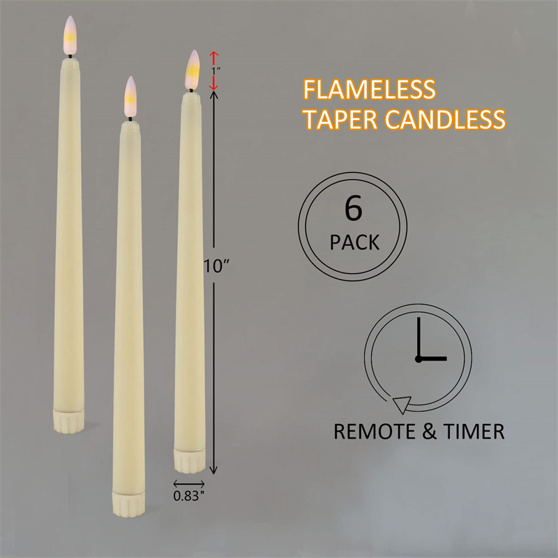 6/12pcs LED Flameless Taper Candles Flickering Electric Long Candle Light Dinner Candle Candlesticks Decor Party Wedding Home