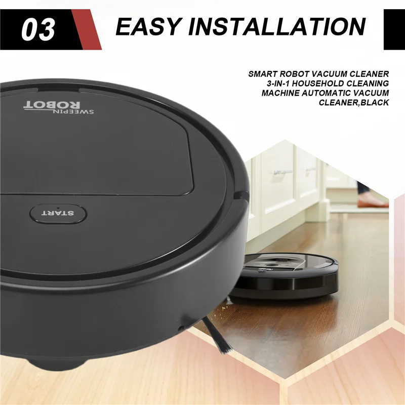 ABKR-Smart Robot Vacuum Cleaner 3-In-1 Mesin Pembersih Rumah Tangga Penyedot Debu Otomatis