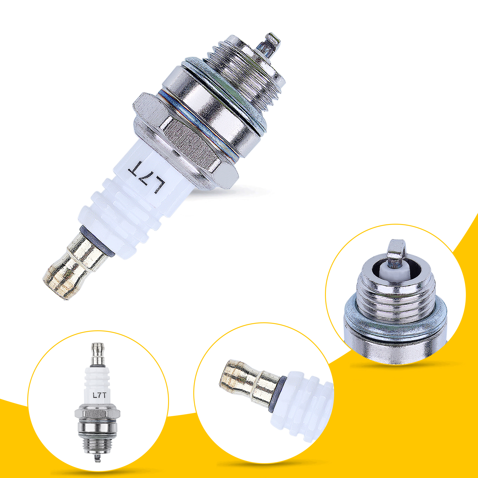 1/2 Chiếc L7T Bugi Cho Xăng Máy Cưa Xích Và Bàn Chải Cắt Motosierra Gasolina Cưa Xích Phụ Tùng Dụng Cụ Làm Vườn