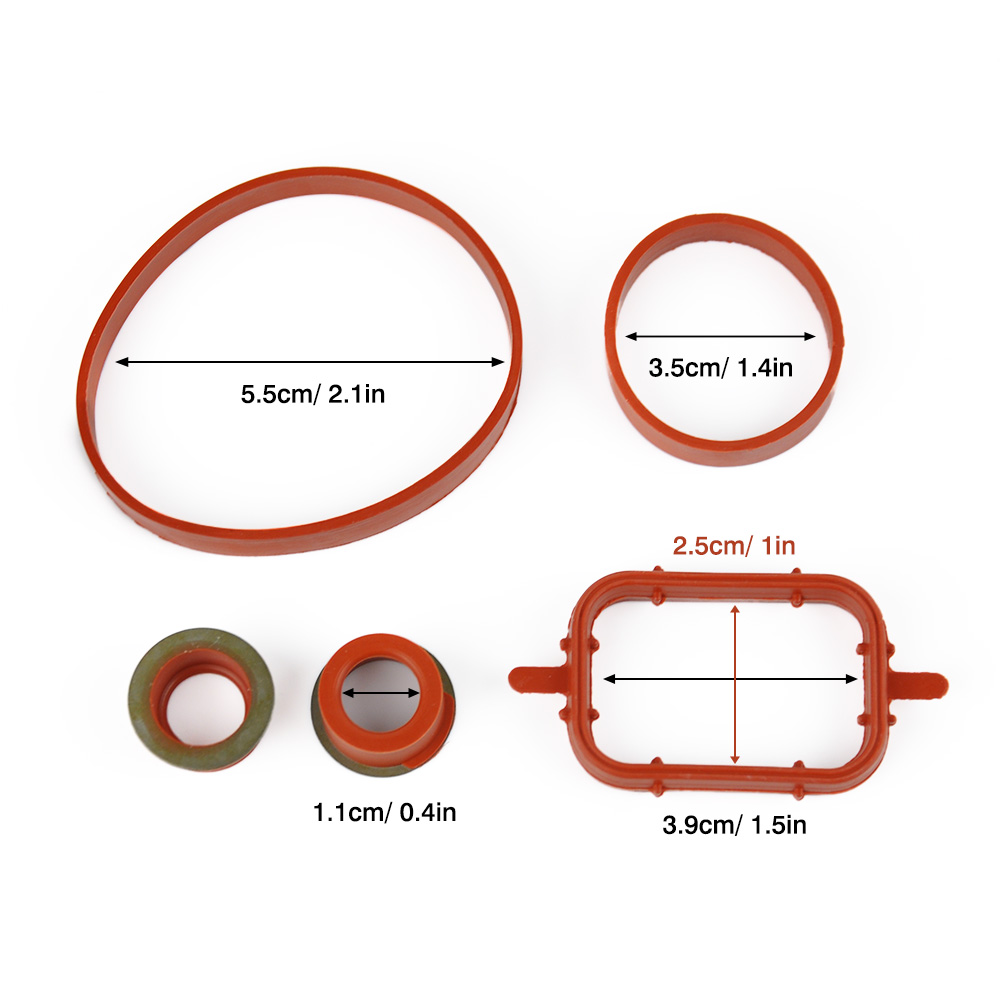 Junta de sellado del colector de entrada de goma de 20 piezas para BMW M47 E87 E46 E90 E91 E92 E39 11617790198 11612246945 11612245439 93176515