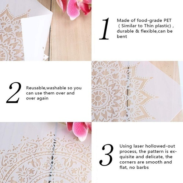 29*21Cm Vật Có Hoa Lá Rong Biển Tự Làm Stencils Tranh Treo Tường Sổ Lưu Tô Màu Nổi Album Giấy Trang Trí Thẻ Bản Mẫu