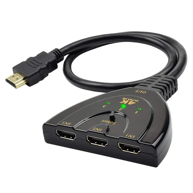 3 In 1 Out 4K HDTV Splitter 3 พอร์ต HD Switcher Selector HD รองรับ Full HD 4K 1080P 3D ผู้เล่น HDTV,PS4 เกมคอนโซล