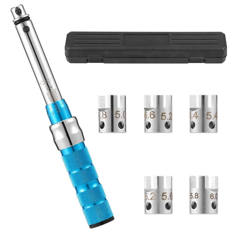Spoke Torque Wrench 2-10 NM Motorcycle Spoke Wrench Set Steel Torque Wheel Spoke Spanner With Storage Box, 5.0-6.8Mm