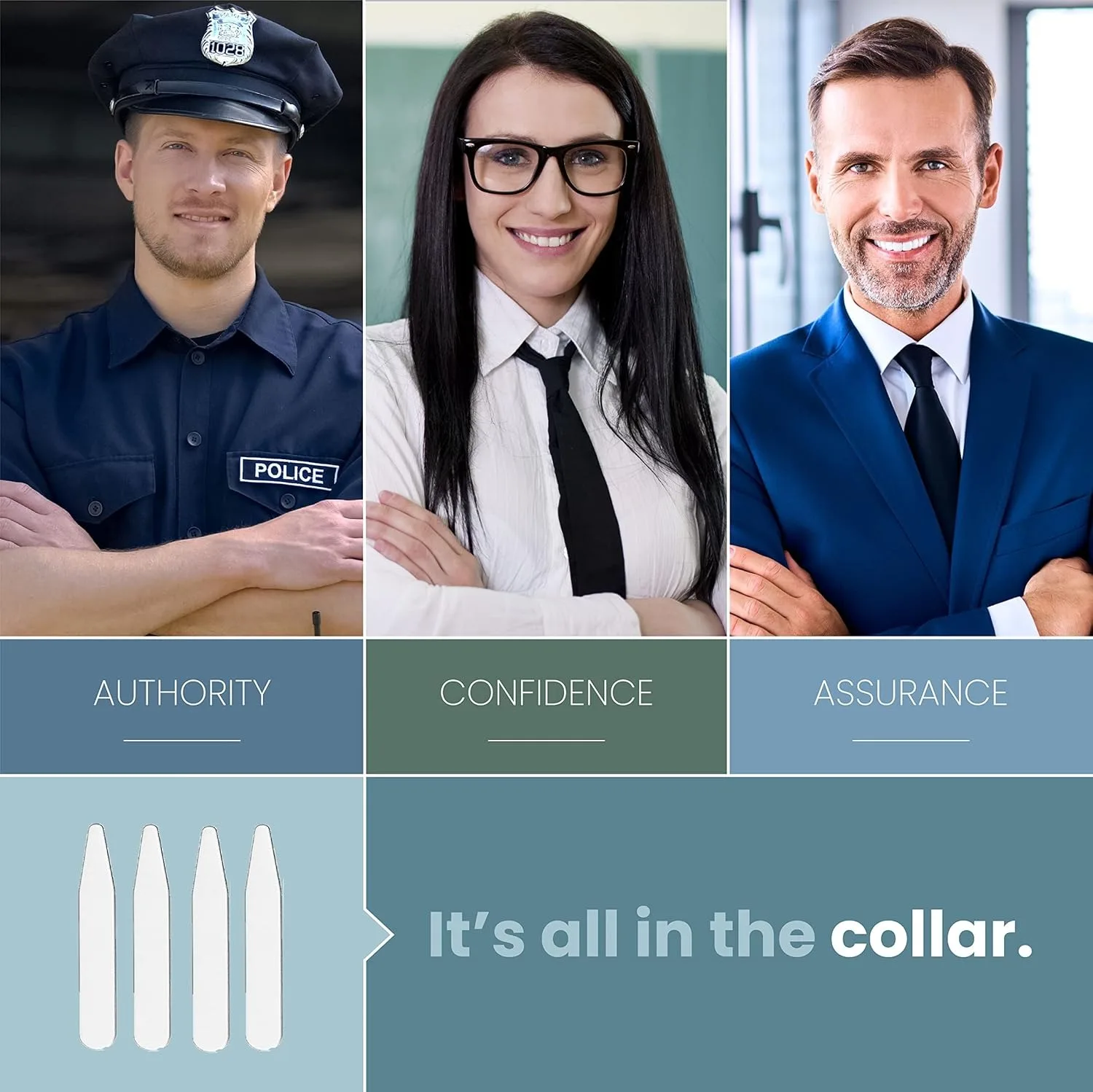 [4 pares] reforços de colarinho de aço inoxidável com 8 ímãs, colarinho magnético permanece reforços de colarinho de camisa de metal para homens
