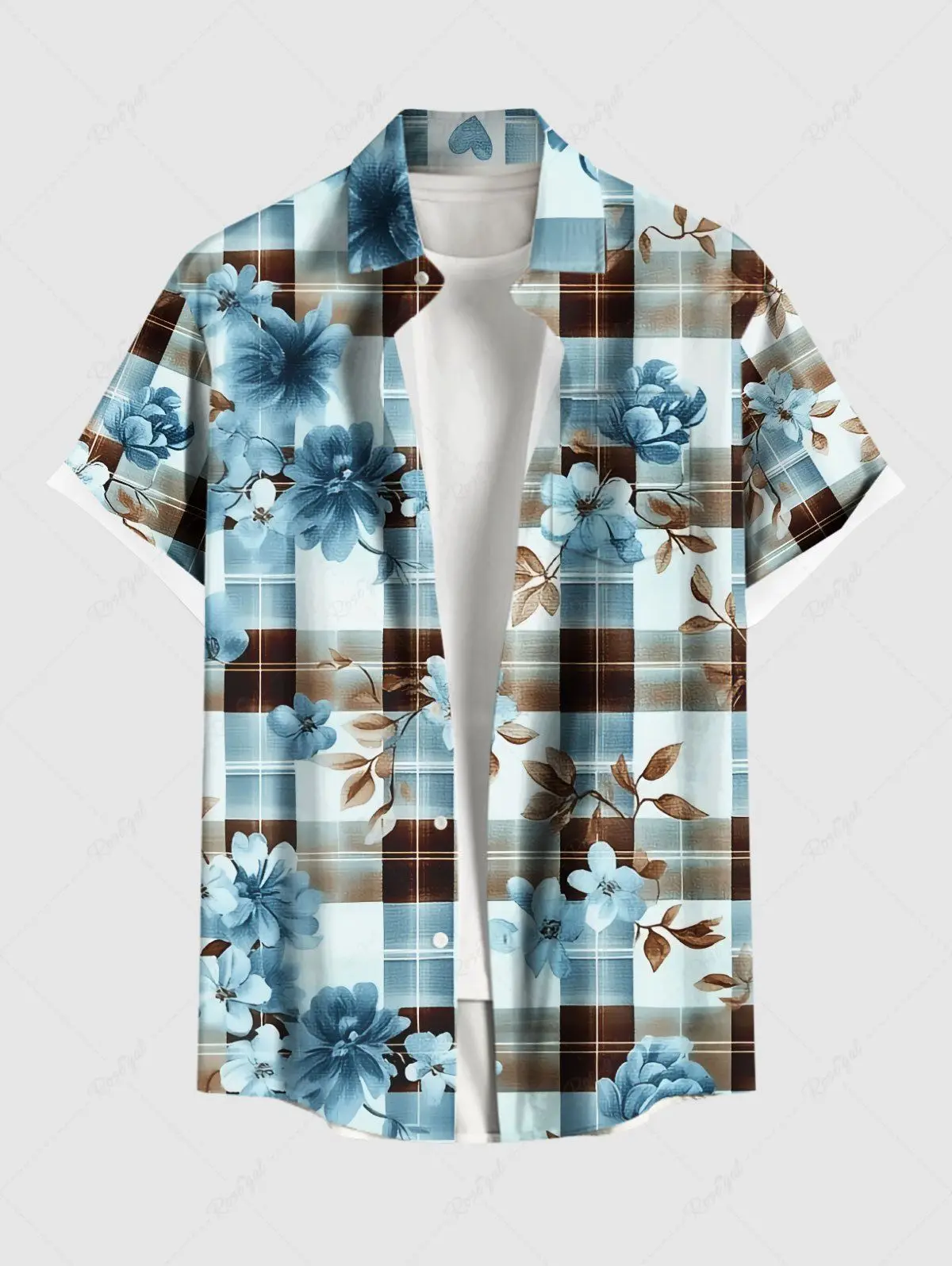 Sommer Plus Size Herrenhemd 3D-Druck Hawaiihemden Button Up Strandurlaub Hemden Kurzarmhemden Freizeithemden für Männer