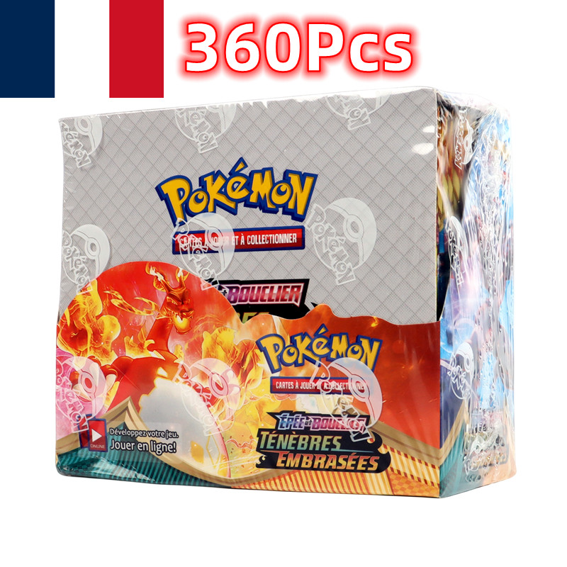 Pokémon TCG เวอร์ชันฝรั่งเศส: Sword & Shield Darkness Ablaze Booster Box การ์ด Pokemon 36 แพ็คกล่อง