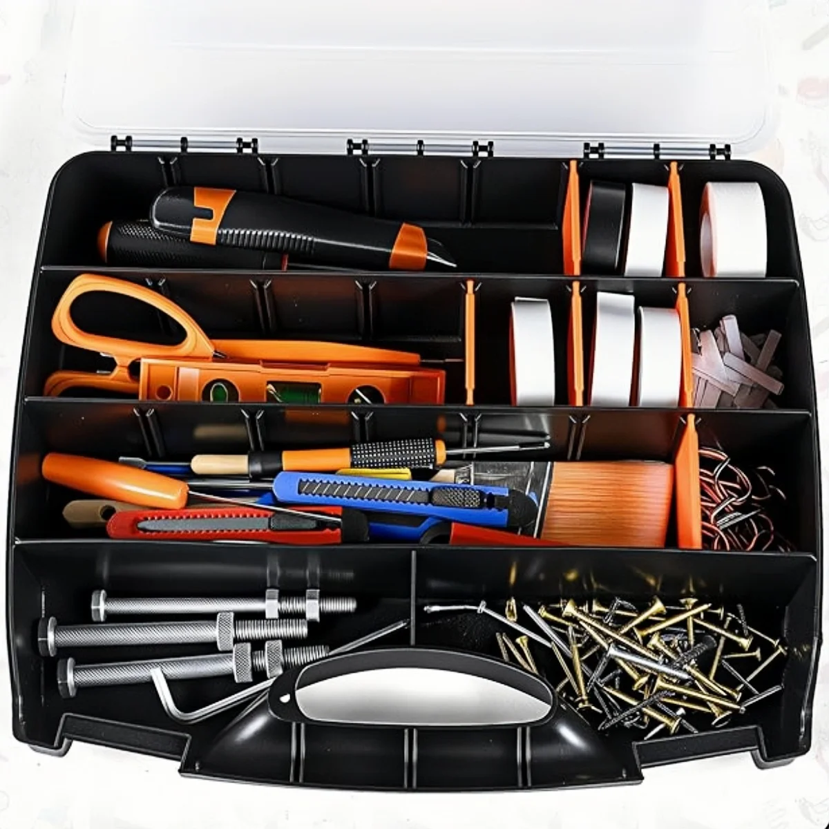 Hardware Parts Storage Box, Parts Organizer with Removable Dividers Hinged Lid for Store Nuts Bolts Screws Nails Small Hardwar