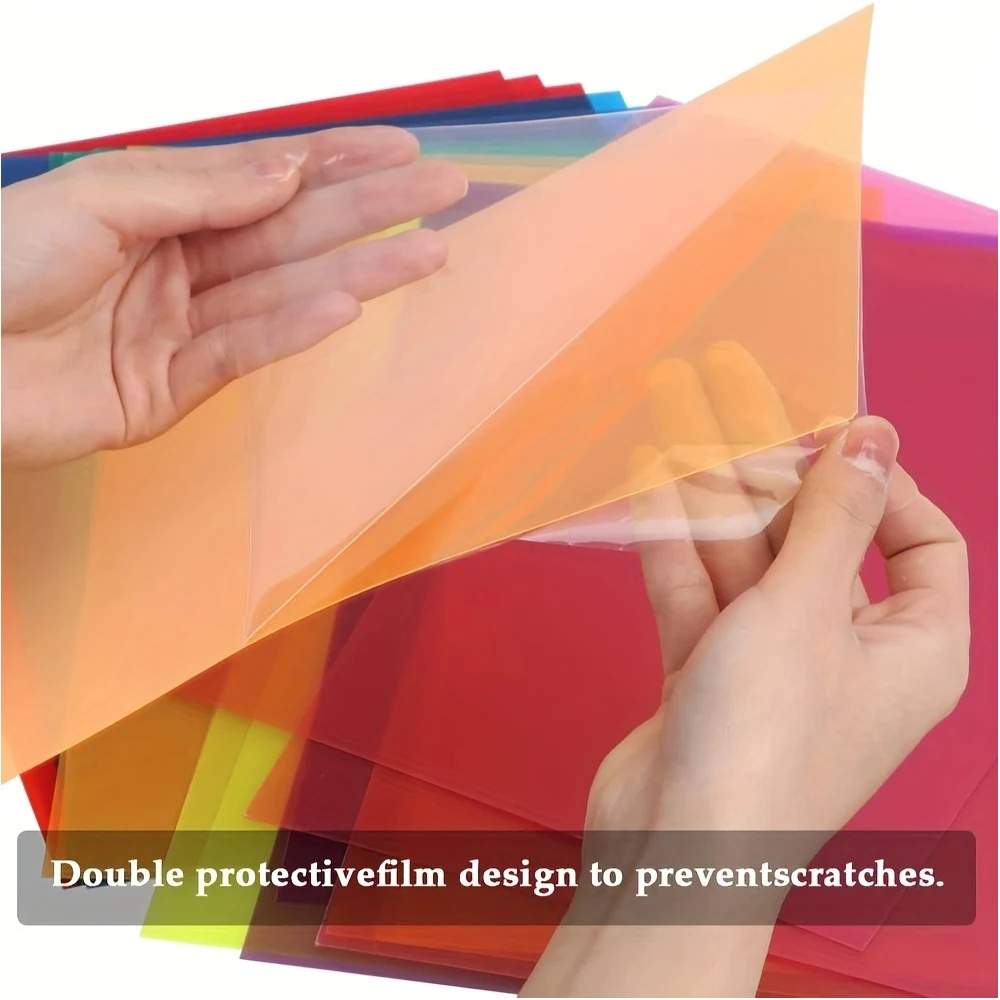A4 Transparent Colored Plastic Sheet PVC Waterproof Color Filter Sheet 0.3mm Thickness DIY Handmade Material Building Model