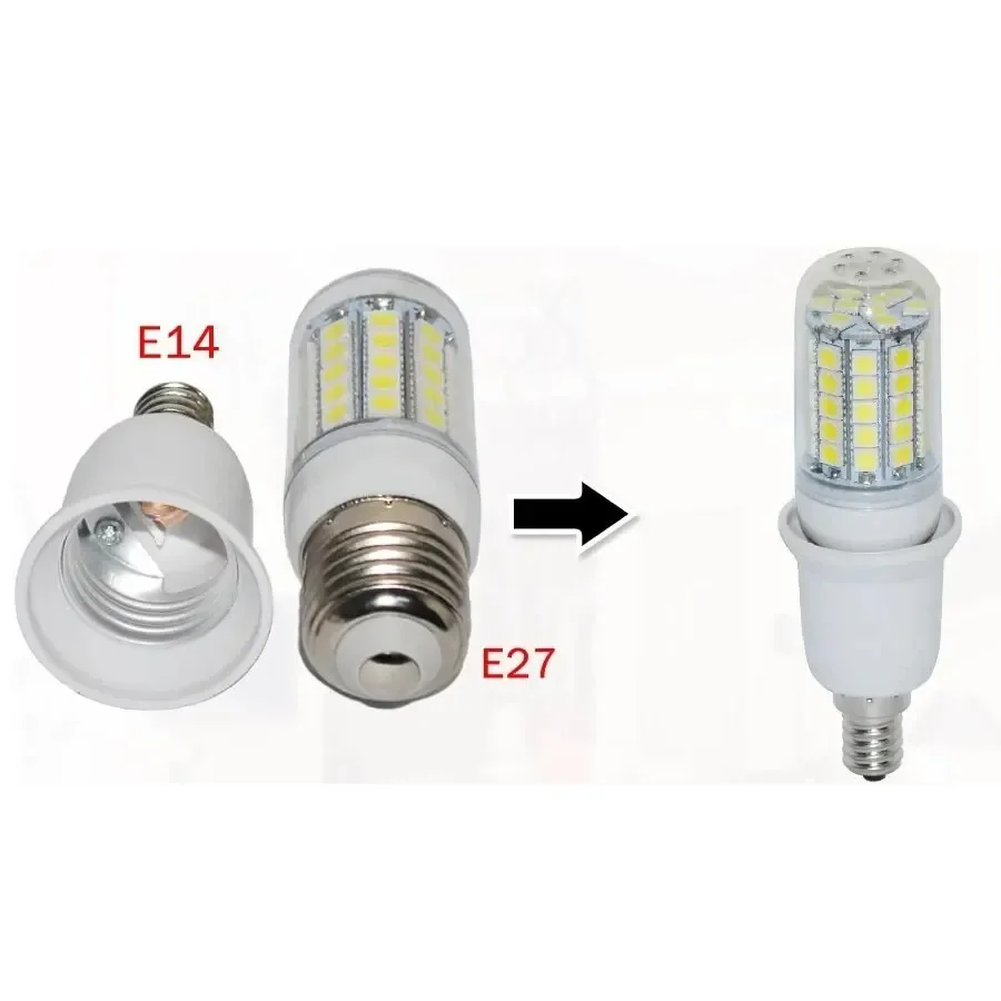 Convertitore portalampada da E14 a E27 Portalampada Adattatore base lampada Prese prolunga per lampadine a mais Faretto AC 110 V-220 V