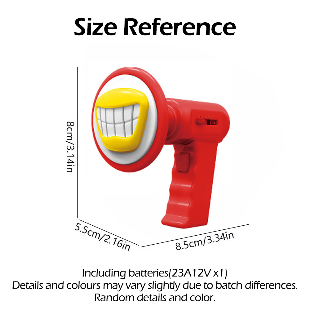 1 stuks mini-stemwisselaar voor kinderen met 6 geluidseffecten, creatieve en grappige luidspreker, prankspel, interactief speelgoed