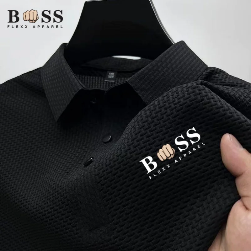 2024ผู้ชายฤดูร้อนจดหมายใหม่ยี่ห้อพิมพ์ด้านบน,แฟชั่นสบายๆBreathable Quick Dryingเสื้อโปโลแขนสั้นผู้ชาย
