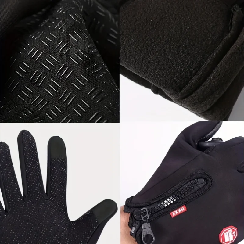 Guantes de invierno para hombres y mujeres con pantalla táctil cálidos para ciclismo al aire libre conducción motocicleta guantes fríos guantes antideslizantes a prueba de viento