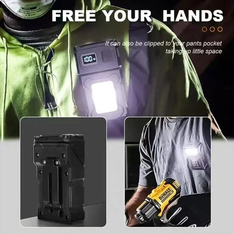 2/1 Uds linterna portátil superbrillante MINI USB recargable LED cola MagnetTorch con luz de emergencia COB para acampar senderismo