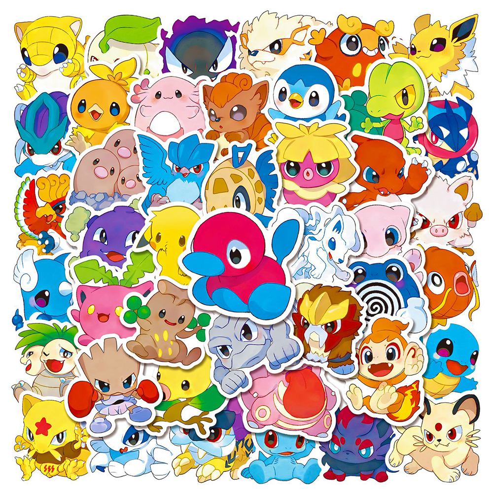 10/30/50PCS Cute Pokemon Anime Cartoon Stickers Decoration DIY Phone Notebook Suitcase Laptop Fridge Graffiti Sticker Decal Toy