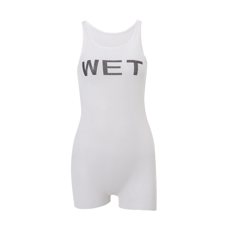WhereMery Casual Vrouwen Print See-through Look Body Y2K Slanke Mouwloze O Hals Bodycon Mode Jumpsuit Sexy Zomer bodysuits