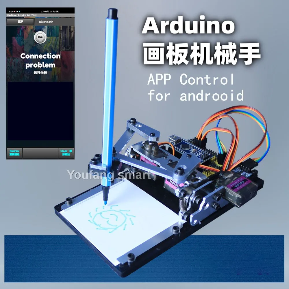 Drawbot Robot MG90S Manipulator Artboard Bots APP Drawing Machine For Arduino Robot DIY Kit NANO Programmable Robot Starter Kit