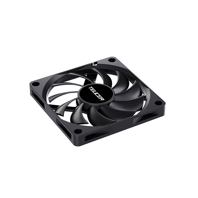 TEUCER UT-8010 Slim 80 มม.พัดลม 800-3000RPM อุณหภูมิอัจฉริยะควบคุม 8 ซม.ความหนา 10 มม.พัดลมระบายความร้อนสีดํา