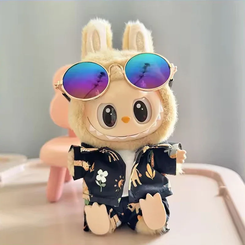 ForLabubu Puppe Sommer Strand Resort Stil Overalls V1 V2 Idol Plüsch Puppe Kleidung 15-17 cm Universal Größe puppe Kleidung Zubehör