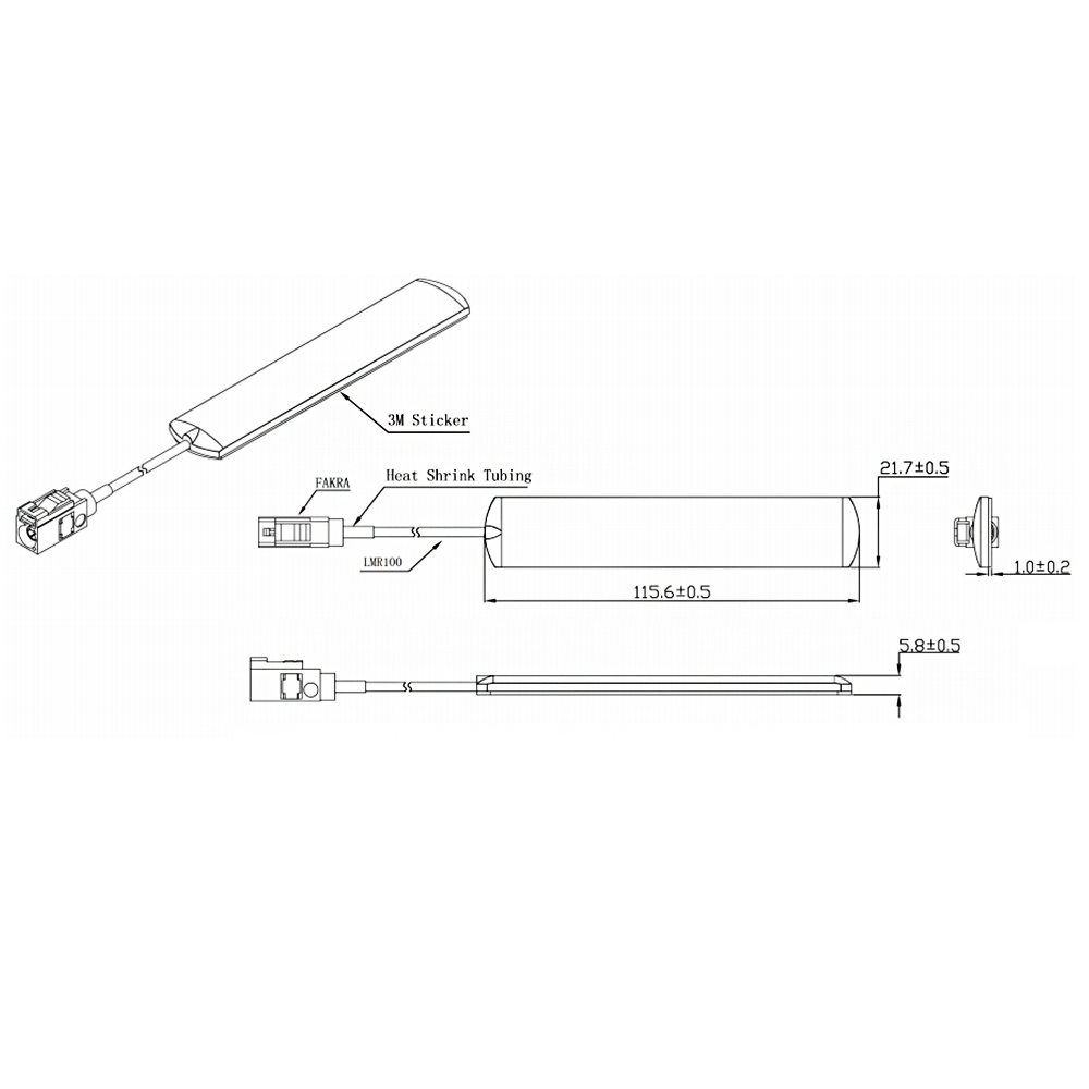 Vollband-5G-4G-Antenne für den Außenbereich, selbstklebende Low-Profile-Flachantenne