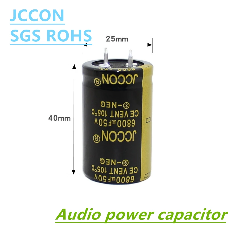1 Uds JCCON condensador electrolítico de Audio 50V 6800UF 4700UF 10000UF 15000UF 22000UF para amplificador Hifi alta frecuencia baja ESR