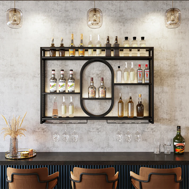 Light Luxury Bar Counter Wine Rack Modern Standing Wall Mounted Display Cabinet Decorations Rangement Vin Bar Furniture Home