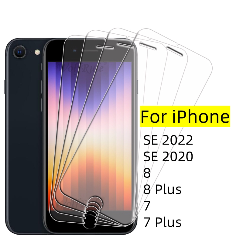4 шт. для iPhone SE 2022 Стекло iPhone SE 2022 2020 7 8 Plus Закаленное стекло Прозрачная защитная пленка 9H для экрана iPhone SE 2022