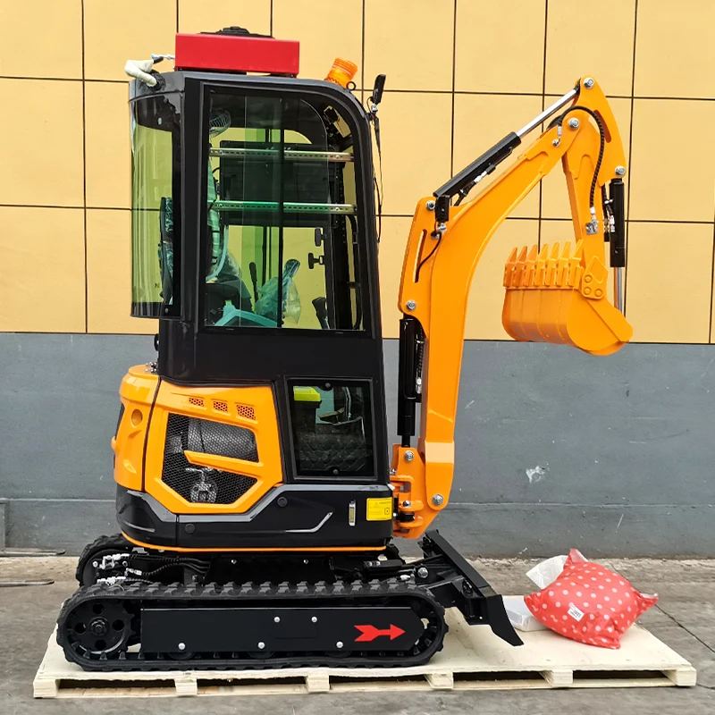 Miniexcavadora personalizada con accesorio sobre orugas, alcance de 1 a 2 toneladas, utilizada en maquinaria de ingeniería o hogareña
