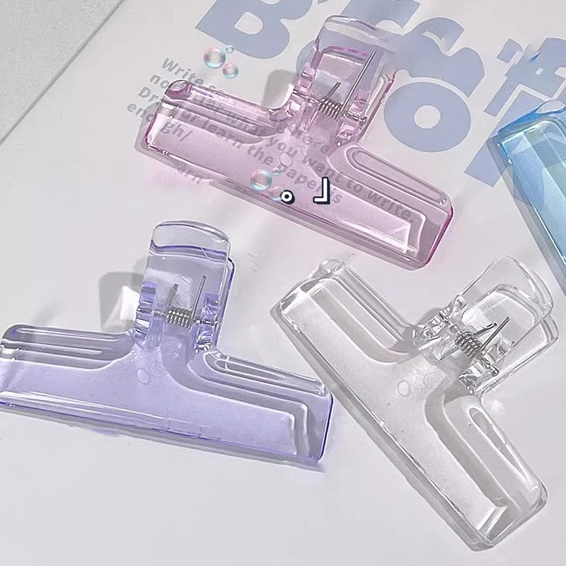 Kawaii Transparent Binder Clips File Documents Clips Notebook Paperclips Bookmarks Index Page Tickets Clamps Binding Supplies
