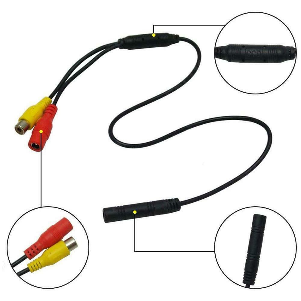 CVBS RCA 4 pinos macho para fêmea conector fêmea chicote de fios da câmera chicote de fios da câmera de backup do carro chicote de fios