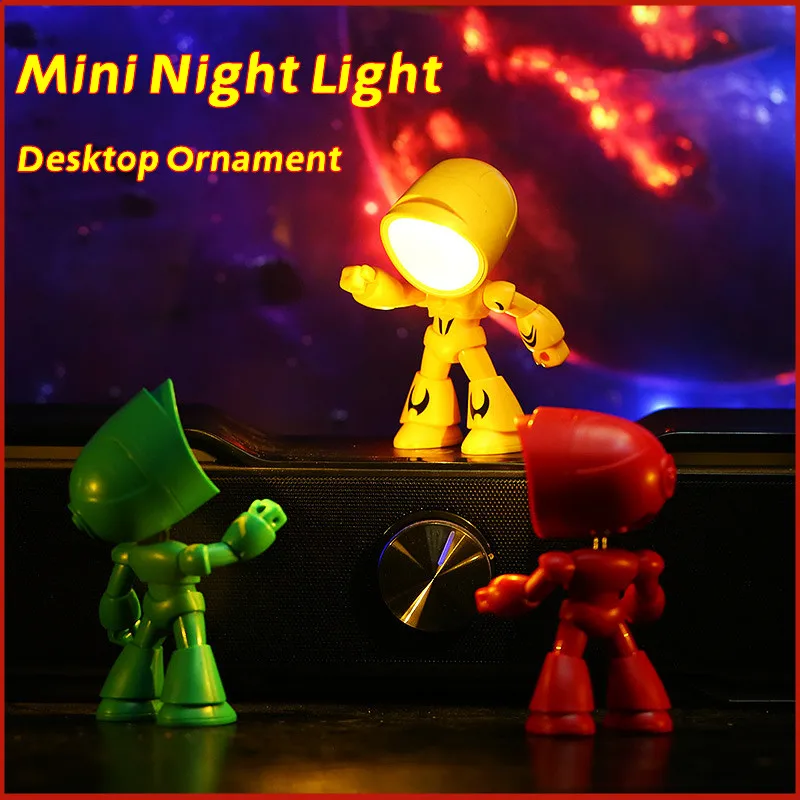 Mini Nacht Licht LED Cartoon Nette Hero Polizei Schreibtisch Lampe Desktop Ornament Nacht Schlafzimmer Tisch Lichter Kinder Junge Urlaub Geschenke
